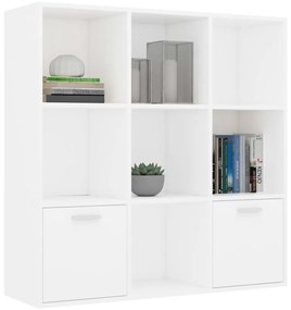 vidaXL Βιβλιοθήκη Λευκή 98 x 30 x 98 εκ. από Επεξ. Ξύλο