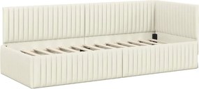 vidaXL Κρεβάτι Γωνίας Κρεμ 80 x 200 cm Βελούδο