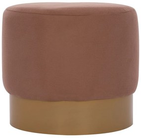 Σκαμπό Vinde HM9260.04 Φ40x35cm Brown-Gold Metal,Fabric,Wood