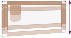 vidaXL Μπάρα Κρεβατιού Προστατευτική Taupe 180 x 25 εκ. Υφασμάτινη
