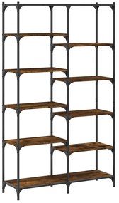 vidaXL Βιβλιοθήκη Καπνιστή Δρυς 100x32x170 εκ. Επεξεργ. Ξύλο / Σίδηρος