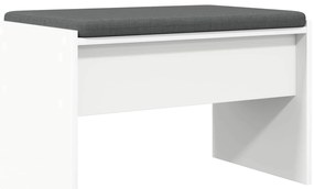 vidaXL Παγκάκι Χαλωρίου με μαξιλάρι Λευκό 63 x 38 x 40 εκ