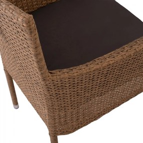Καρέκλα - Πολυθρόνα NISHA C5684.02 Μεταλλική με Wicker Καφέ - Μόκα &amp; Μαξιλάρι 58x60x87 εκ. 58x60x87 εκ.