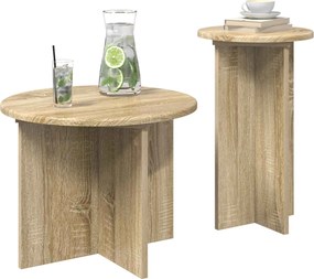 vidaXL Σετ βοηθητικά τραπεζάκια 2 pcs Sonoma Δρυς Επεξεργασμένο Ξύλο