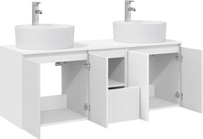 vidaXL Σετ Ντουλαπιών Μπάνιου 3 τμχ. Λευκό 129 x 44,5 x 82 cm
