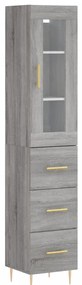 vidaXL Μπουφές Sonoma Γκρι 34,5 x 34 x 180 εκ. από Επεξεργασμένο Ξύλο