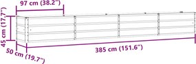 vidaXL Γλάστρα Παστέλ Πράσινο 385 x 50 x 45 εκ Επικαλυμμένος Χάλυβας