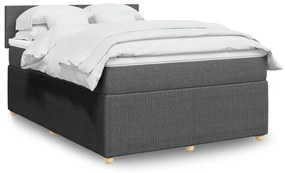 ΚΡΕΒΑΤΙ BOXSPRING ΜΕ ΣΤΡΩΜΑ ΣΚΟΥΡΟ ΓΚΡΙ 140X190 ΕΚ. ΥΦΑΣΜΑΤΙΝΟ 3287445