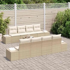 vidaXL Σετ Καναπέ Κήπου 7 pcs μπεζ και κρεμ 55 x 55 x 37 εκ
