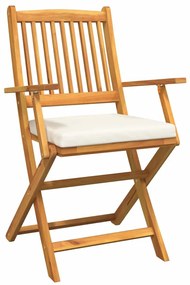 vidaXL Πτυσσόμενη Καρέκλα με μαξιλάρι 8 pcs Λευκό 49 x 57.5 x 92εκ