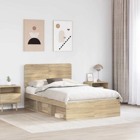 vidaXL Σκελετός Κρεβατιού Sonoma Δρυς 120 x 200 cm