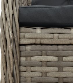 vidaXL Σετ Τραπεζαρίας Κήπου 5 τεμ. Γκρι Συνθ. Ρατάν με Μαξιλάρια