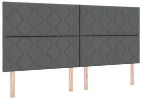 vidaXL Κρεβάτι με ελατήρια με στρώμα Σκούρο γκρι 200 x 200 cm ύφασμα