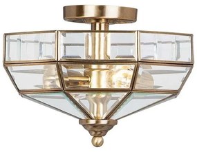 Πλαφονιέρα Φωτιστικό Οροφής 2xE27 60W IP20 Old Park Elstead Lighting OLD-PARK-AB Ορείχαλκος