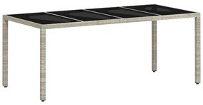 vidaXL Σέτ φαγητού για κήπο 7 pcs Ανοιχτό γκρι συνθετικό ρατάν