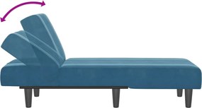 vidaXL Ανάκλιντρο Μπλε Βελούδινο