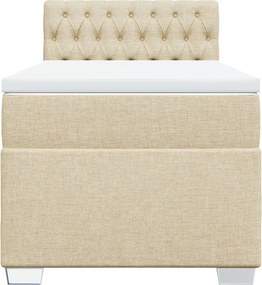 vidaXL Κρεβάτι Boxspring με Στρώμα Κρεμ 80 x 200 εκ. Υφασμάτινο
