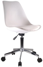 Καρέκλα Γραφείου ArteLibre ΚΥΒΕΛΗ Λευκό PU 48x55x82-92cm-14230020
