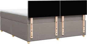 vidaXL Κρεβάτι Boxspring με Στρώμα Taupe 180x200 εκ. Υφασμάτινο