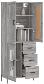 vidaXL Ντουλάπι Γκρι Sonoma 69,5 x 34 x 180 εκ. Επεξεργασμένο Ξύλο