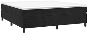 vidaXL Κρεβάτι Boxspring με Στρώμα Μαύρο 180x200 εκ. Βελούδινο