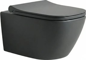 Tema Fresh 5610 Anthracite Mat Rimless  - Κρεμαστή Λεκάνη