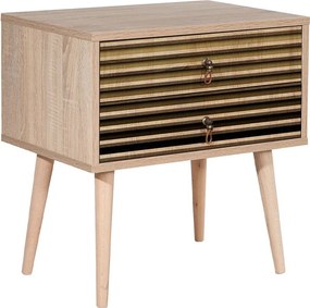 Κομοδίνο Soho Megapap χρώμα sonoma 60x40x61εκ.