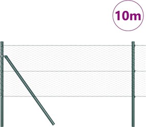 vidaXL Έξιγωνο φράχτη σταθερού εδάφους 10 x 0,6 μ Πράσινο Δίχτυ