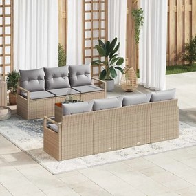vidaXL Σετ Καναπέ Κήπου 8 pcs Μπεζ, ανοιχτό γκρι