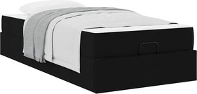 vidaXL Σκελετός κρεβατιού με στρώμα 2 pcs Μαύρο ύφασμα