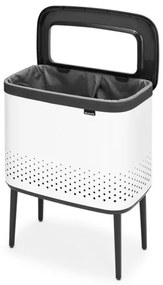 Καλάθι πλυσίματος Brabantia Bo 1004174, 60 l, Πλήρωση χωρίς άνοιγμα, οπές εξαερισμού, ρυθμιζόμενα πόδια, Λευκό