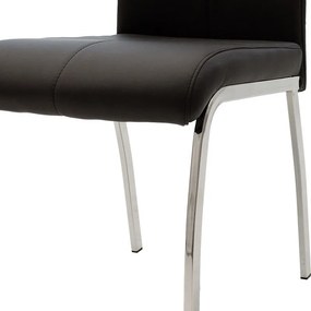 Καρέκλα Ariadne pakoworld PU μαύρο-πόδι χρωμίου - Τεχνόδερμα - 029-000069