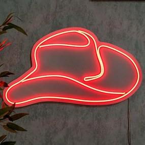 Διακοσμητικό Φωτιστικό Τοίχου Cowboy Hat 395NGR2558 46,5x26cm Led 36W Red Wallity