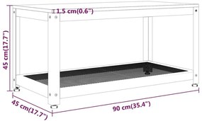 Τραπεζάκι Σαλονιού Αν. Καφέ/Μαύρο 90x45x45 εκ. από MDF/Σίδερο - Καφέ