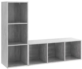 vidaXL Έπιπλα Τηλεόρασης 2 τεμ. Γκρι Σκυρ. 107x35x37 εκ. Μοριοσανίδα