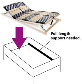 vidaXL Τελάρο Κρεβατιού με 42 Σανίδες &amp; 7 Ζώνες 120 x 200 εκ.
