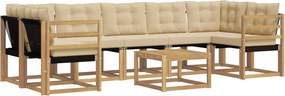 vidaXL Σειρά Καναπέ Εξωτερικού με μαξιλάρι 8 pcs Λευκό και Μπεζ
