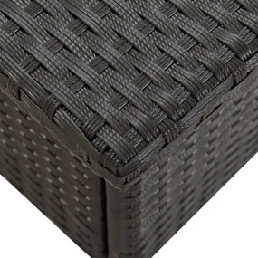 vidaXL Τραπέζι Κήπου Μαύρο 50 x 50 x 47 εκ. από Συνθετικό Ρατάν