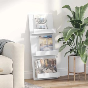 vidaXL Ράφι Περιοδικών Λευκό 43 x 11 x 102 εκ Επεξεργασμένο ξύλο