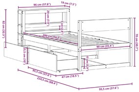 ΣΚΕΛΕΤΟΣ ΚΡΕΒ. ΧΩΡΙΣ ΣΤΡΩΜΑ ΚΑΦΕ ΚΕΡΙΟΥ 90X200 ΕΚ ΜΑΣΙΦ ΠΕΥΚΟ 3306392