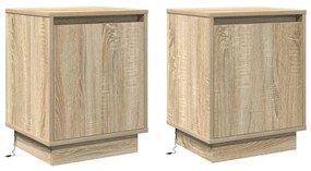 vidaXL Κομοδίνο με 2 pcs Sonoma Δρυς 39 x 34.5 x 50 εκ.