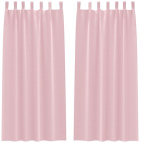 vidaXL Κουρτίνες 2 pcs Μωρουδίστικο Ροζ 245 x 140 εκ. Πολυεστέρας