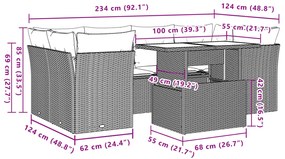 ΚΑΝΑΠΕΣ ΣΕΤ 7 ΤΕΜΑΧΙΩΝ ΜΑΥΡΟ ΣΥΝΘΕΤΙΚΟ ΡΑΤΑΝ ΜΕ ΜΑΞΙΛΑΡΙΑ 3266375