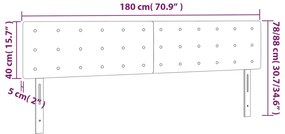 vidaXL Κεφαλάρι Κρεβατιού LED Γκρι 180x5x78/88 εκ. από Συνθετικό Δέρμα