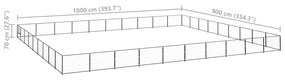 vidaXL Σπιτάκι Σκύλου Μαύρο 90 μ² Ατσάλινο