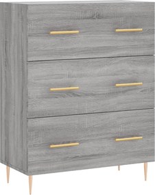 vidaXL Ντουλάπι Γκρι Sonoma 69,5 x 34 x 180 εκ. Επεξεργασμένο Ξύλο