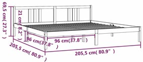 ΠΛΑΙΣΙΟ ΚΡΕΒΑΤΙΟΥ ΜΑΥΡΟ 200 X 200 ΕΚ. ΑΠΟ ΜΑΣΙΦ ΞΥΛΟ 814908