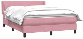 vidaXL Κρεβάτι Boxspring με Στρώμα Ροζ 140x210 εκ. Βελούδινο