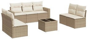 vidaXL Σαλόνι Κήπου Σετ 8 τεμ. Μπεζ Συνθετικό Ρατάν με Μαξιλάρια