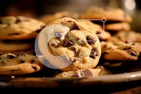 Σετ των 2 Intra Συλλεκτικό Ξύλινο Παζλ Plywood 4mm - Νόστιμα μπισκότα σοκολάτας σε ένα πιάτο Σε Ξύλινο Κουτί - Διαστάσεις: 10x10 cm – 25 κομμάτια